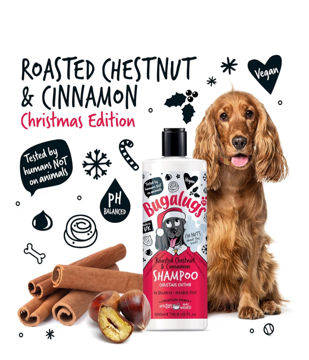Bugalugs Roasted Chestnut & Cinnamon Shampoo 500ml