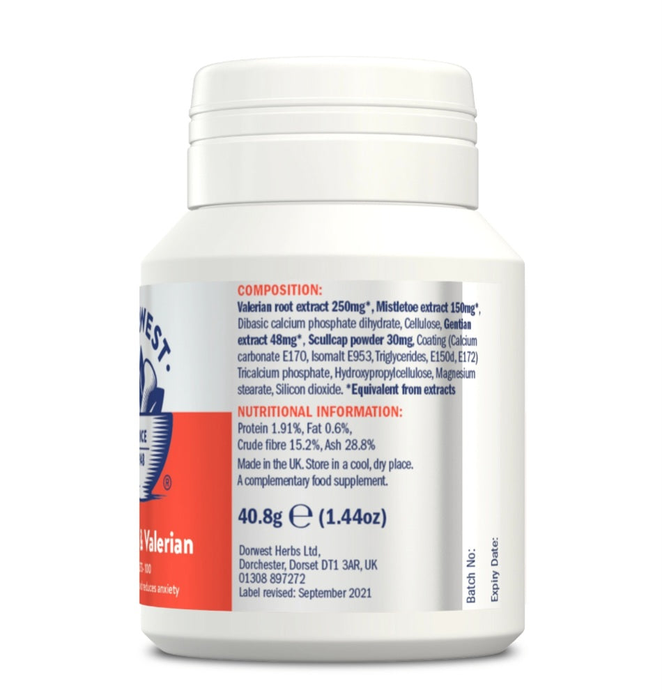 Scullcap & Valerian Tablets For Dogs And Cats – 100 Tablets